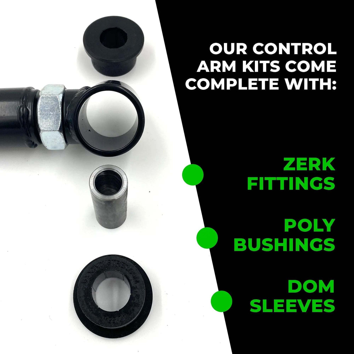  adjustable front control arm for 1986-1992 Jeep Comanche MJ by Apoc black rubber bushings on Tampa Home & Garden Store