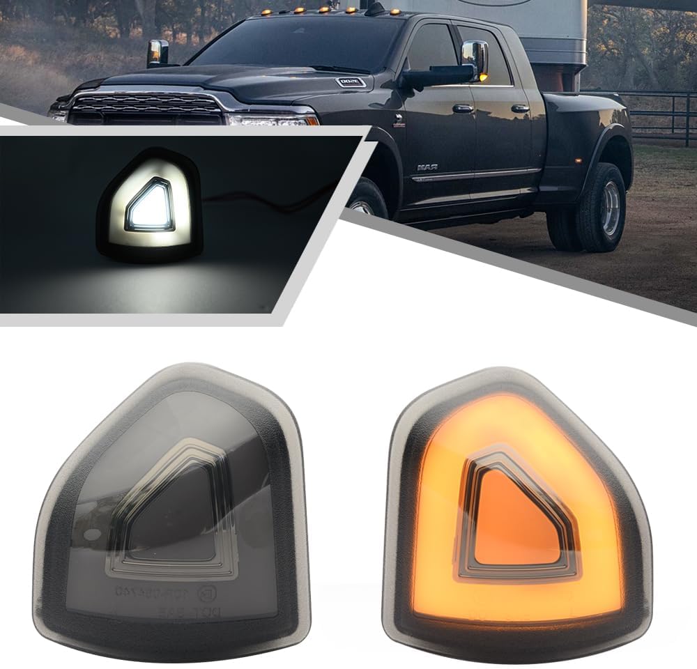 AutoLEDTech.com Ram Tow Mirror LED Lights pair smoked/amber for 2009-2022 Ram 1500/2500 HD on Tampa Home & Garden Store