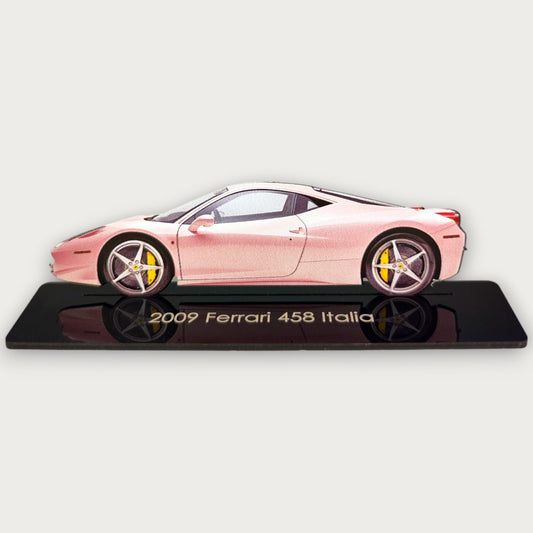 2009 Ferrari 458 Italia (2) Metal Car Wall Art, Color 2D Diecast Car Decor, Silhouette Metal Wall Art, Gift For Car Lovers, Detailed Color Metal Car - Tampa Home & Garden Store