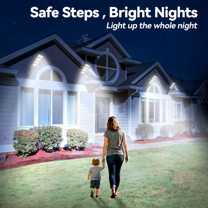 4 pack 200W solar street lights 20000 lumens