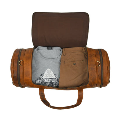 Leather Gym Travel Bag, Round - Tampa Home & Garden Store