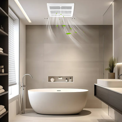 Ventilador extractor de baño de 200 CFM con carcasa metálica y conducto de 6 pulgadas para 200 pies cuadrados