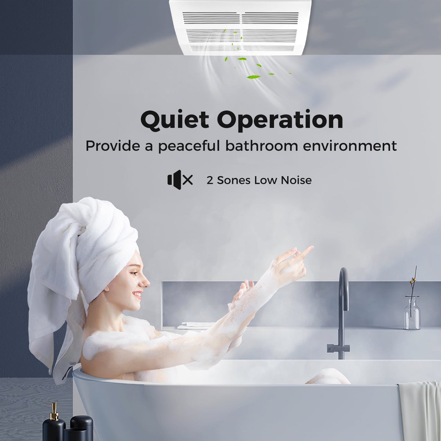 Ventilador extractor de baño de 200 CFM con carcasa metálica y conducto de 6 pulgadas para 200 pies cuadrados