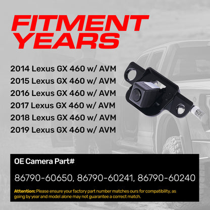 Master Tailgaters OEM backup camera for Lexus GX 460 with AVM (2014-2019), OEM replacement on Tampa Home & Garden Store