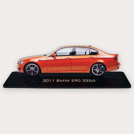 2011 BMW E90 335d (1) Metal Car Wall Art, Color 2D Diecast Car Decor, Silhouette Metal Wall Art, Gift For Car Lovers, Detailed Color Metal Car - Tampa Home & Garden Store