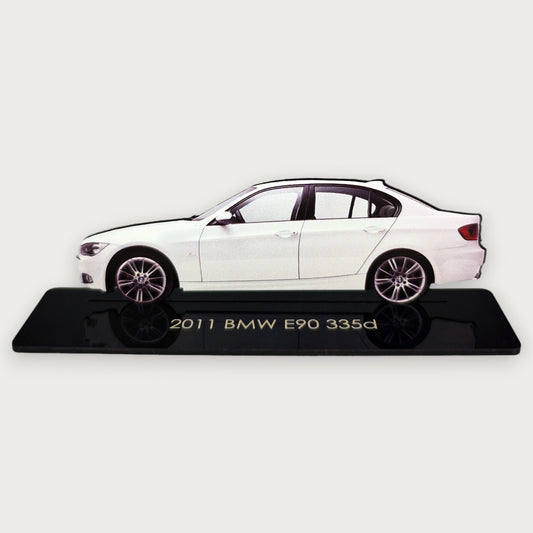 2011 BMW E90 335d (2) Metal Car Wall Art, Color 2D Diecast Car Decor, Silhouette Metal Wall Art, Gift For Car Lovers, Detailed Color Metal Car - Tampa Home & Garden Store