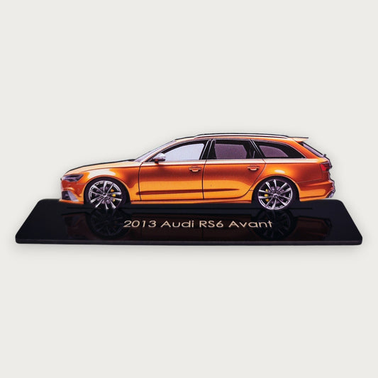 2013 Audi RS6 Avant (1) Metal Car Wall Art, Color 2D Diecast Car Decor, Silhouette Metal Wall Art, Gift For Car Lovers, Detailed Color Metal Car - Tampa Home & Garden Store