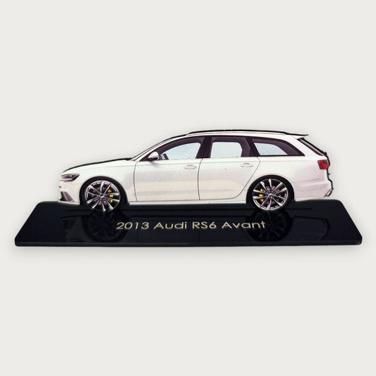 2013 Audi RS6 Avant (2) Metal Car Wall Art, Color 2D Diecast Car Decor, Silhouette Metal Wall Art, Gift For Car Lovers, Detailed Color Metal Car - Tampa Home & Garden Store