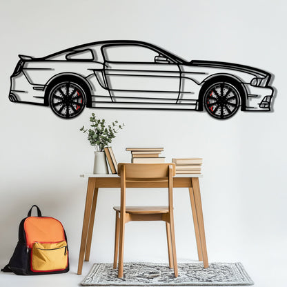 2013 Ford Mustang GT Metal Car Wall Art with Rotating Wheels - S197 Modern Muscle Silhouette - Interactive Automotive Wall Decor- KAFMEKA141 - Tampa Home & Garden Store