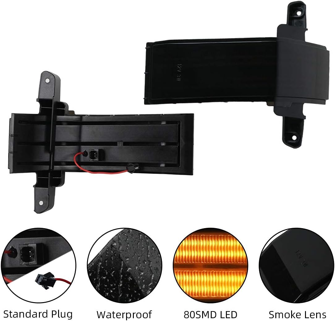Smoked switchback LED mirror lights for 2014–2019 GMC Sierra/Silverado HD, AutoLEDTech.com, pair on Tampa Home & Garden Store