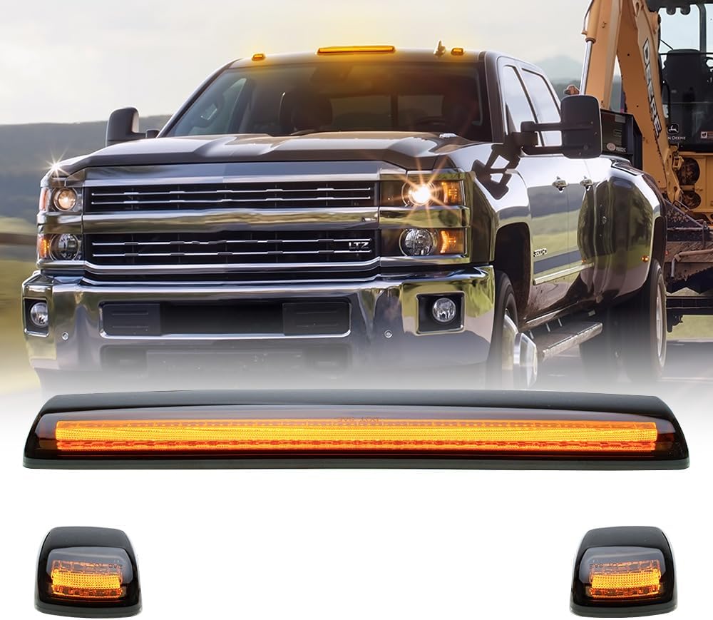 Smoked white amber LED roof cab lights set for GMC HD by AutoLEDTech.com, 3pc exterior lighting on Tampa Home & Garden Store