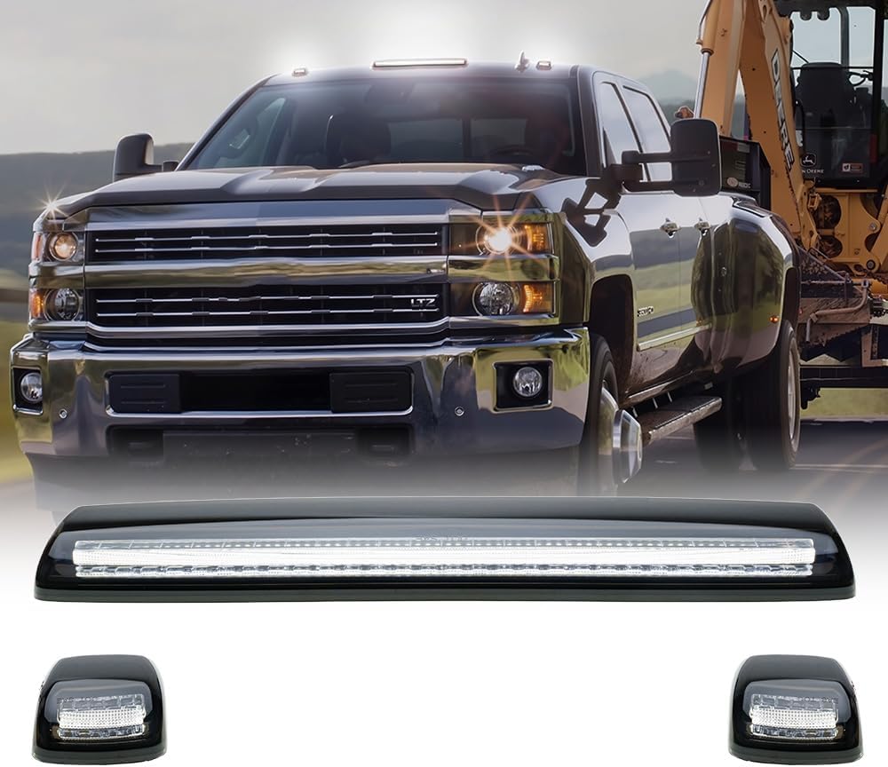 LED roof cab lights for 2015-2019 GMC/Chevy HDs, smoked white amber, AutoLEDTech.com on Tampa Home & Garden Store