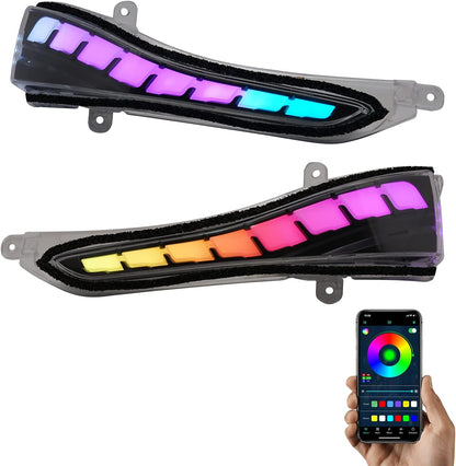 Infiniti Q50/Q60/Q70 Flow Series RGB LED Side Mirror Lights, turn signals, pair, AutoLEDTech.com on Tampa Home & Garden Store