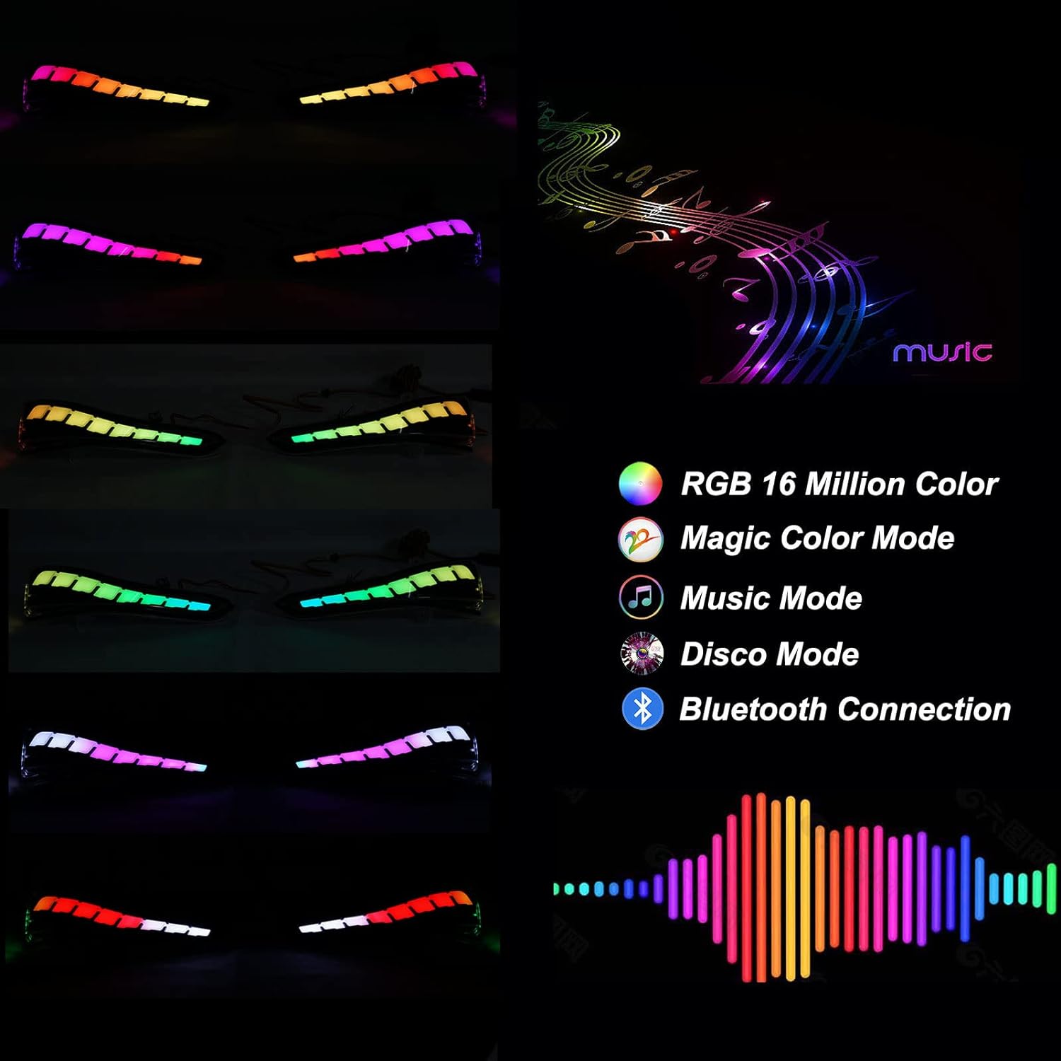 Infiniti Q50 2014-2024 Flow Series RGB LED bumper lights exterior RGB 16M color on Tampa Home & Garden Store