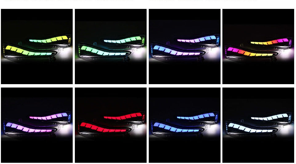 Infiniti Q50/Q60/Q70 Flow Series RGB LED Side Mirror Lights with Turn Signals, 8 color modes on Tampa Home & Garden Store
