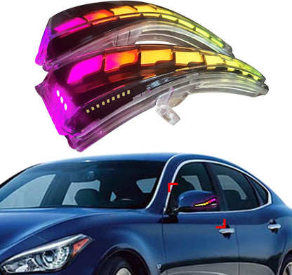 Flow Series RGB LED side mirror lights for Infiniti Q50/Q60/Q70 with turn signals by AutoLEDTech on Tampa Home & Garden Store
