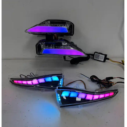 Infiniti Q50 Flow Series RGB LED bumper lights kit AutoLEDTech.com with purple blue LEDs on Tampa Home & Garden Store