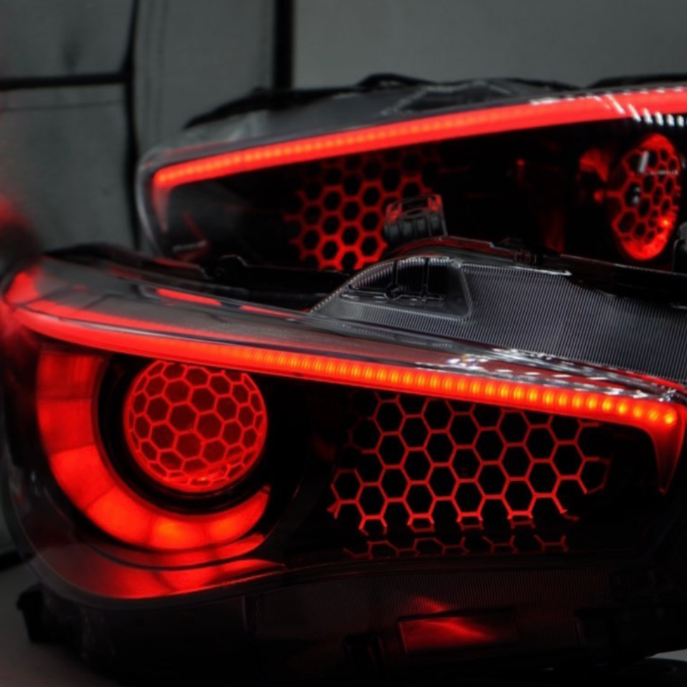 2014-2024 Infiniti Q50 RGBW Flow LED DRL Boards red halo in black housing AutoLEDTech.com on Tampa Home & Garden Store
