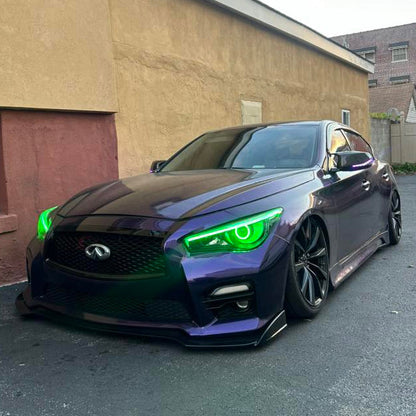 Infiniti Q50 RGBW Flow Series LED DRL boards green glow by AutoLEDTech.com on Tampa Home & Garden Store