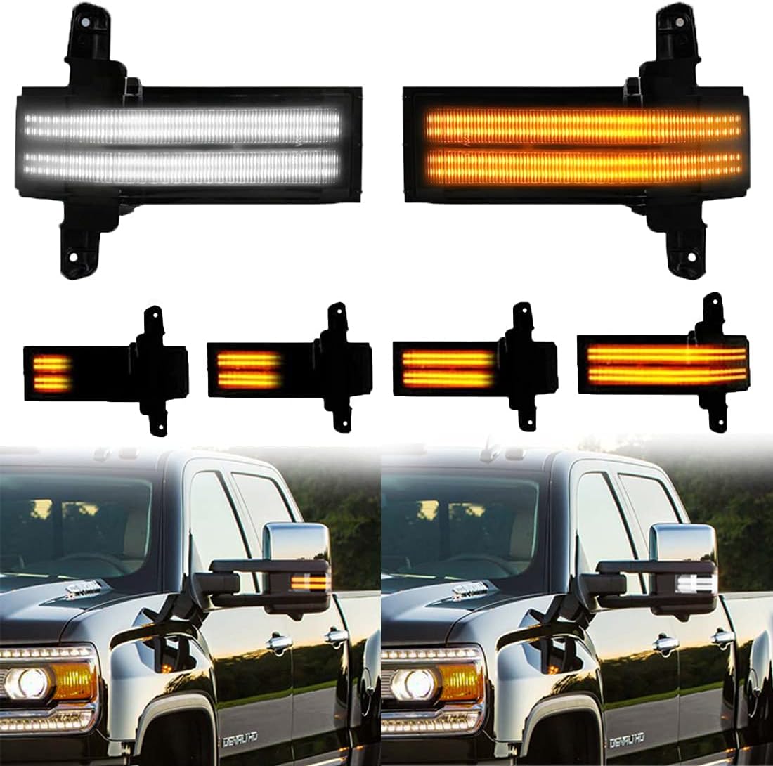 LED roof cab lights smoked white amber for GMC HD by AutoLEDTech 2 roof units and 4 side lights on Tampa Home & Garden Store