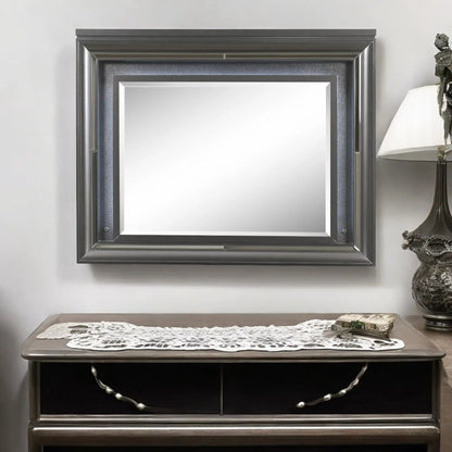 Sawyer Metallic Mirror With LED Lighting Gray