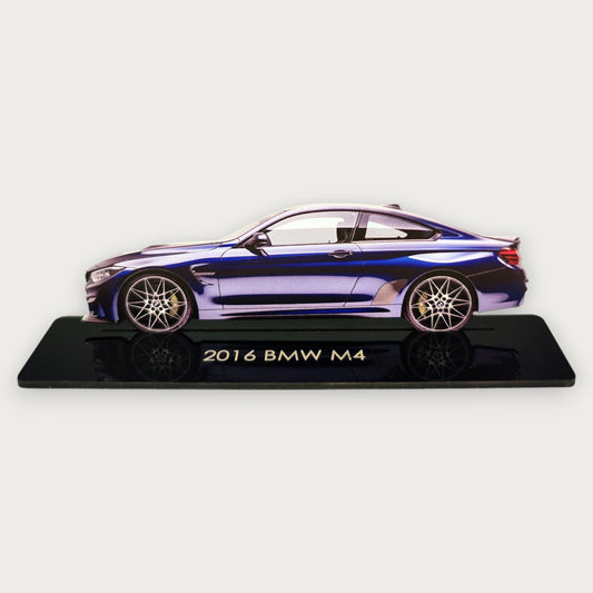 2016 BMW M4 (1) Metal Car Wall Art, Color 2D Diecast Car Decor, Silhouette Metal Wall Art, Gift For Car Lovers, Detailed Color Metal Car - Tampa Home & Garden Store