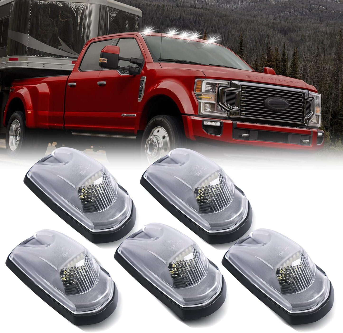 Ford F-250/F-350 Super Duty LED roof cab lights, clear smoked amber, AutoLEDTech.com, set of 6 on Tampa Home & Garden Store