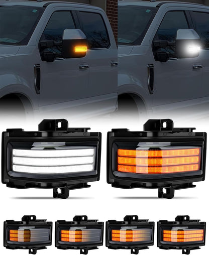Ford F-250 Super Duty smoked white amber LED mirror lights by AutoLEDTech.com on Tampa Home & Garden Store