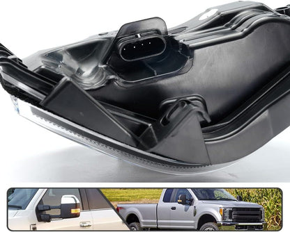 Ford F-250 Smoked White Amber LED Mirror Lights by AutoLEDTech.com, black housing on Tampa Home & Garden Store