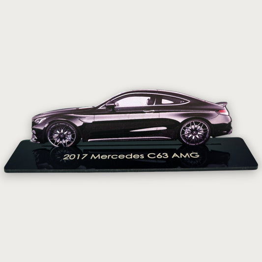 2017 Mercedes C63 AMG (1) Metal Car Wall Art, Color 2D Diecast Car Decor, Silhouette Metal Wall Art, Gift For Car Lovers, Detailed Color Metal Car - Tampa Home & Garden Store