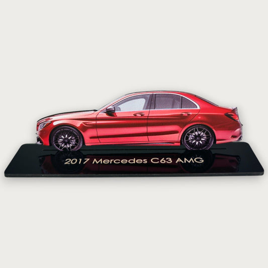 2017 Mercedes C63 AMG (2) Metal Car Wall Art, Color 2D Diecast Car Decor, Silhouette Metal Wall Art, Gift For Car Lovers, Detailed Color Metal Car - Tampa Home & Garden Store