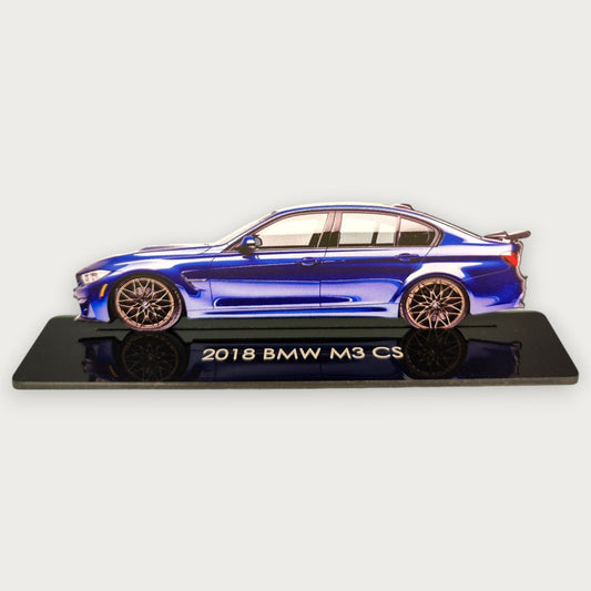 2018 BMW M3 CS (1) Metal Car Wall Art, Color 2D Diecast Car Decor, Silhouette Metal Wall Art, Gift For Car Lovers, Detailed Color Metal Car - Tampa Home & Garden Store