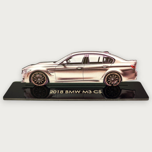 2018 BMW M3 CS (2) Metal Car Wall Art, Color 2D Diecast Car Decor, Silhouette Metal Wall Art, Gift For Car Lovers, Detailed Color Metal Car - Tampa Home & Garden Store