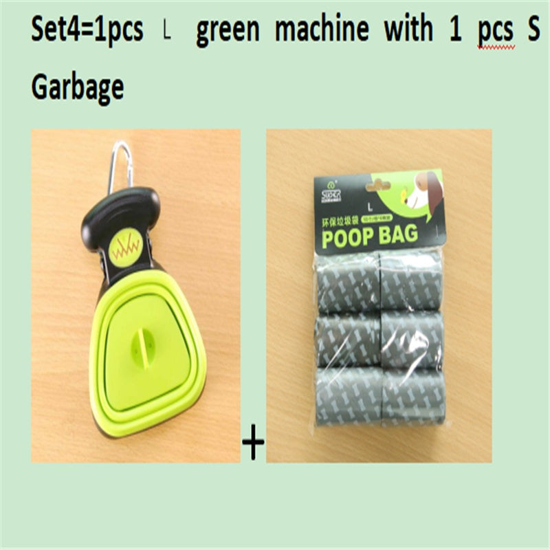 Pet Zen foldable green dog poop scooper with 1 roll decomposable bags (2-item set) on Tampa Home & Garden Store