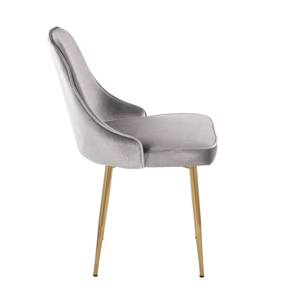 Contemporary glam dining chair set, pearl silver velvet, with gold legs by HouseOfZazla on Tampa Home & Garden Store
