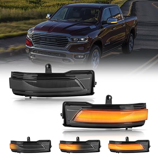 2019-2024 Ram 1500 & TRX LED mirror lights set of 5 clear smoked amber scanning AutoLEDTech.com on Tampa Home & Garden Store