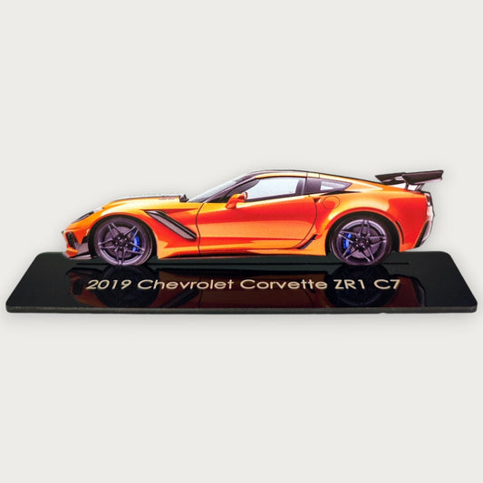 2019 Chevrolet Corvette ZR1 C7 (1) Metal Car Wall Art, Color 2D Diecast Car Decor, Silhouette Metal Wall Art, Gift For Car Lovers, Detailed Color Metal Car - Tampa Home & Garden Store