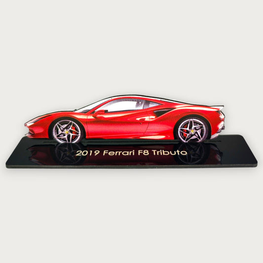 2019 Ferrari F8 Tributo (1) Metal Car Wall Art, Color 2D Diecast Car Decor, Silhouette Metal Wall Art, Gift For Car Lovers, Detailed Color Metal Car - Tampa Home & Garden Store