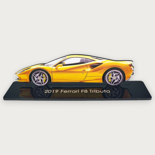 2019 Ferrari F8 Tributo (2) Metal Car Wall Art, Color 2D Diecast Car Decor, Silhouette Metal Wall Art, Gift For Car Lovers, Detailed Color Metal Car - Tampa Home & Garden Store