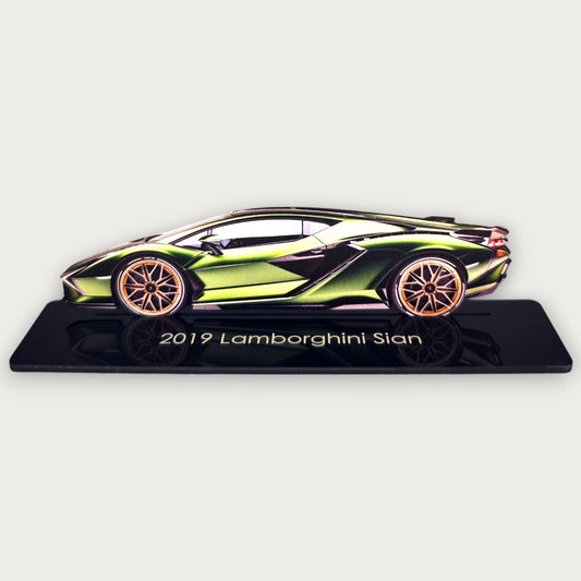 2019 Lamborghini Sian (2) Metal Car Wall Art, Color 2D Diecast Car Decor, Silhouette Metal Wall Art, Gift For Car Lovers, Detailed Color Metal Car - Tampa Home & Garden Store