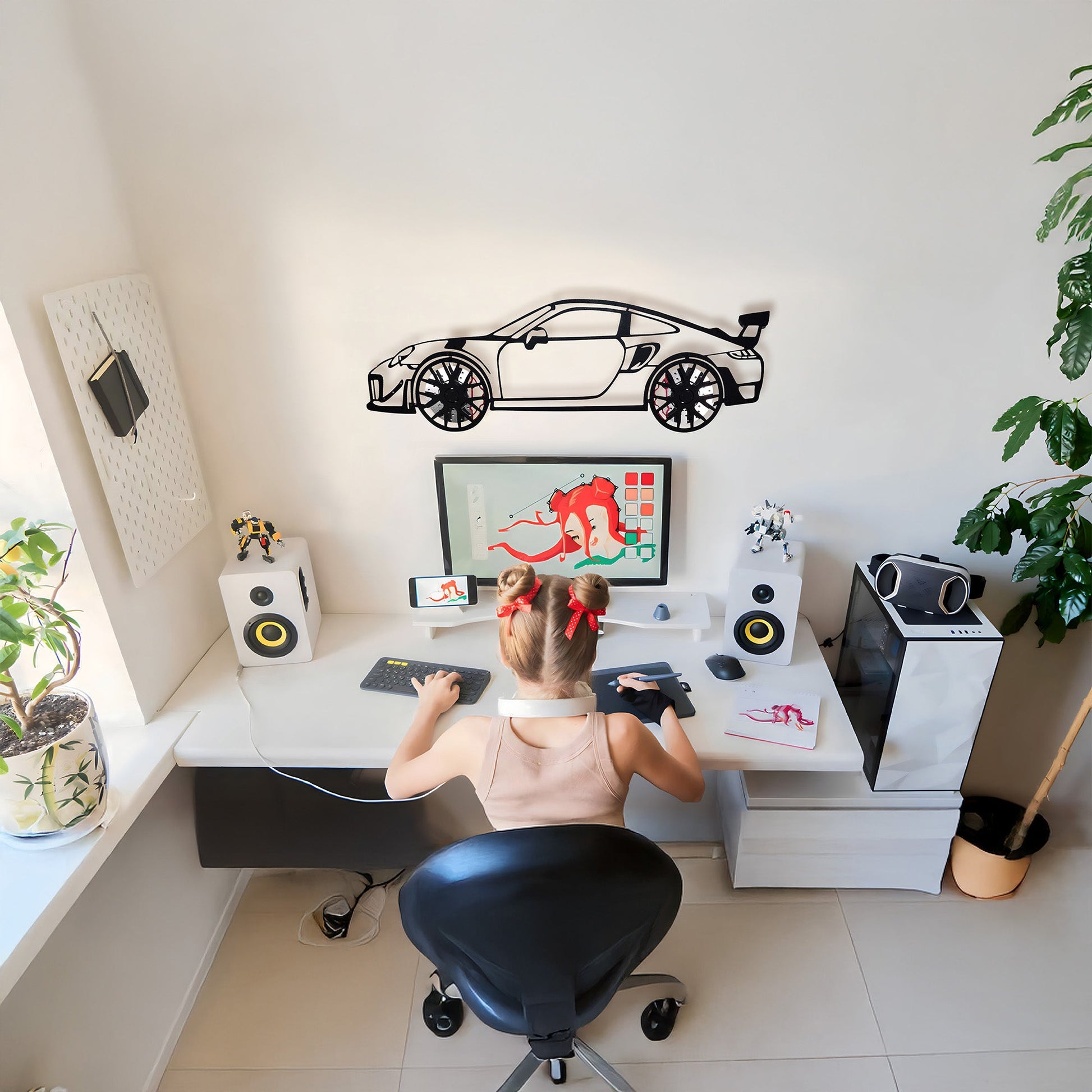 2019 Porsche 911 GT2 RS Wall Art – Steel Cut with Spinning Wheels-KAFMEKA006 - Tampa Home & Garden Store