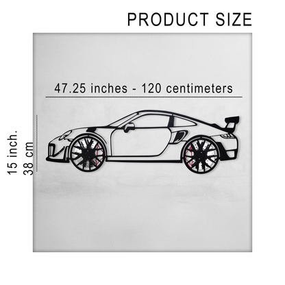 2019 Porsche 911 GT2 RS Wall Art – Steel Cut with Spinning Wheels-KAFMEKA006 - Tampa Home & Garden Store