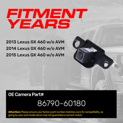 Master Tailgaters OEM black backup camera 86790-60180 for 2013-2015 Lexus GX 460 w/o AVM on Tampa Home & Garden Store