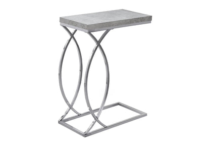 Accent Table C-Shaped with concrete top and chrome circular leg frame by Unique Piece Furniture on Tampa Home & Garden Store