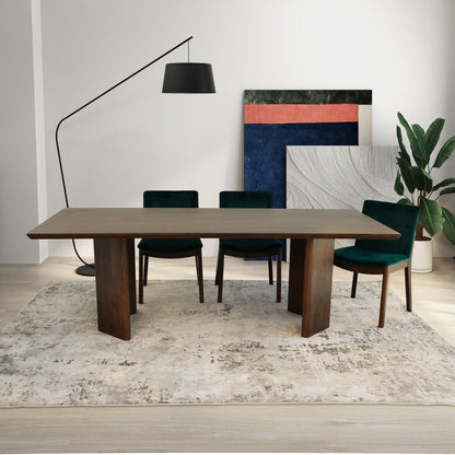 Walnut dining table Alden Japandi design by HouseOfZazla with dark wood legs on Tampa Home & Garden Store