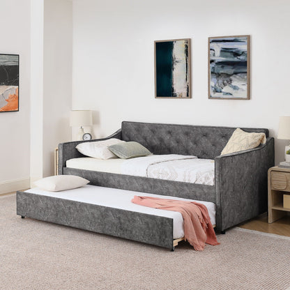 Daybed with Trundle and USB Charging Armrest