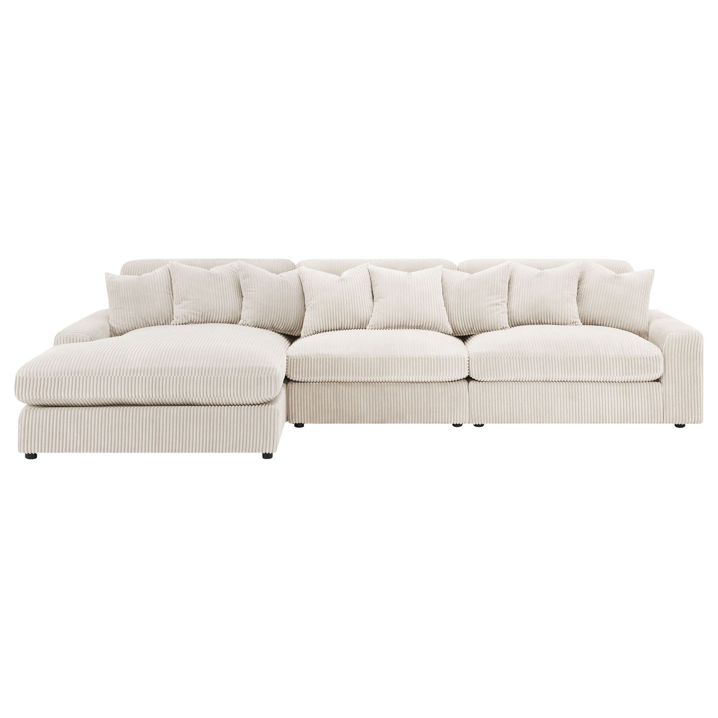 Cassidy upholstered sectional beige corduroy with reversible cushions by HouseOfZazla on Tampa Home & Garden Store