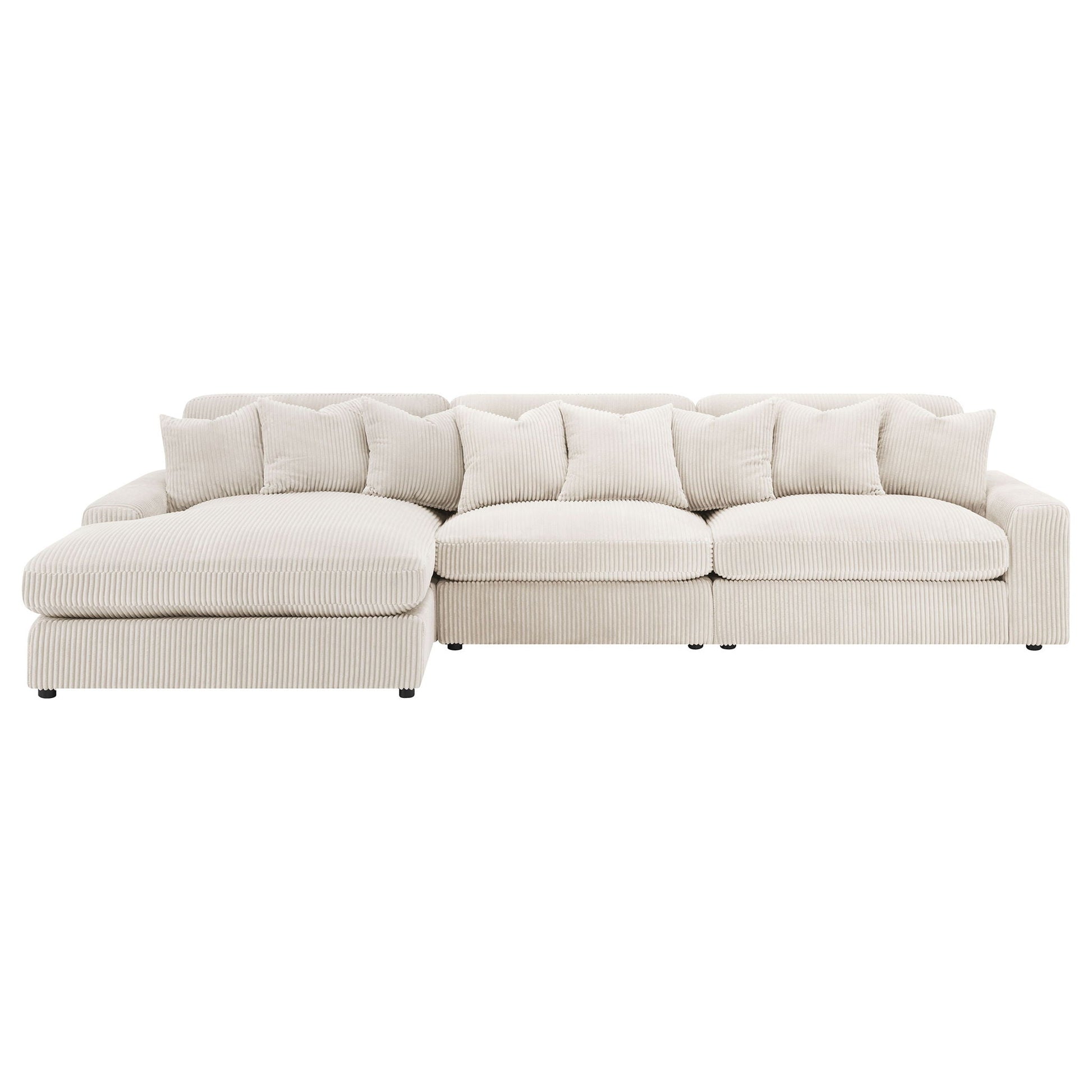 Cassidy upholstered sectional beige corduroy with reversible cushions by HouseOfZazla on Tampa Home & Garden Store
