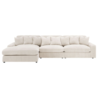 Cassidy upholstered sectional beige corduroy with reversible cushions by HouseOfZazla on Tampa Home & Garden Store