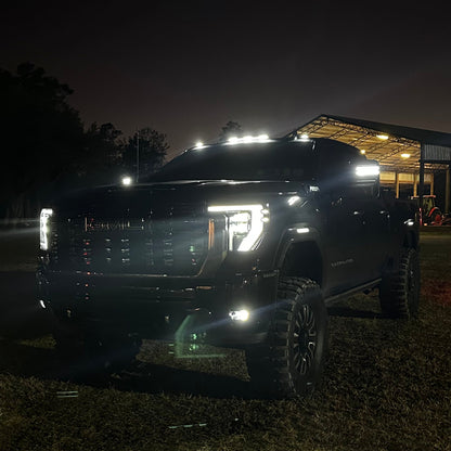 GMC Sierra HD 2500 smoked white amber scanning LED side markers on black pickup AutoLEDTech.com on Tampa Home & Garden Store